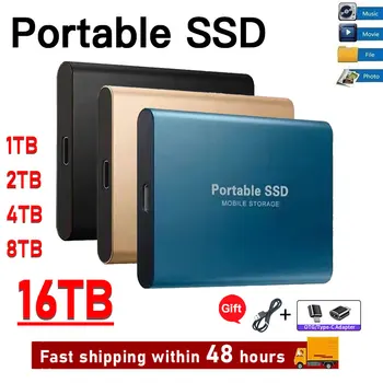 Преносим SSD-диск 16 TB Високоскоростен мобилен твърд диск 500 GB/512 GB SSD Мобилни твърди дискове, Външни твърди дискове за преносими компютри