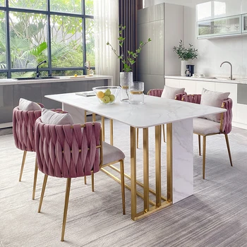 Розово Скандинавски диван, столове за отдих в хола, Луксозен дизайн, с Кадифени Фотьойли, Стол за почивка, Мебели за игри стая Cadeira MQ50CY