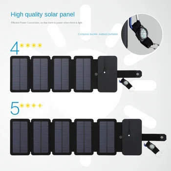 Слънчеви Панели Сгъваем захранване с Голям капацитет Универсално портативно зарядно устройство за телефон Туристически външна батерия