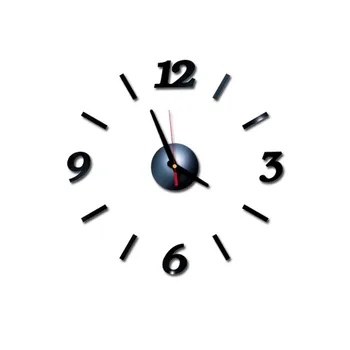 Стенен часовник Огледално без рамки Стикери за стена DIY Римски цифри Акрилни Стенни Часовници Свалящ Художествена Стикер Стикер за домашен интериор Horloge