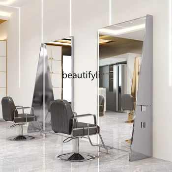 Тоалетка с огледало за фризьорски салон, Едностранно и двустранно огледало, Подова огледало с лампа, огледало за подстригване