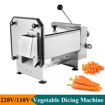 Търговска машина за нарязване на зеленчуци 110V 220V Нарязани на Кубчета Картофи, Моркови и Плодове Машина за рязане на зеленчуци Домакински