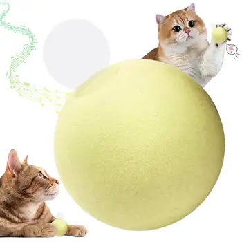 Умна Интерактивна Играчка топка за котки със звуци на животни С капак, Самодвижущийся Автоматично Коте, което Свири на закрито, Аксесоари за домашни любимци В помещението
