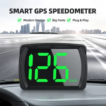 Универсален Автомобилен HUD Централен Дисплей GPS Hud Цифров Скоростомер Големи Букви Измерване на скоростта на КМЧ за Всички Автомобили, Камиони, Щепсела и да Играе Авточасти