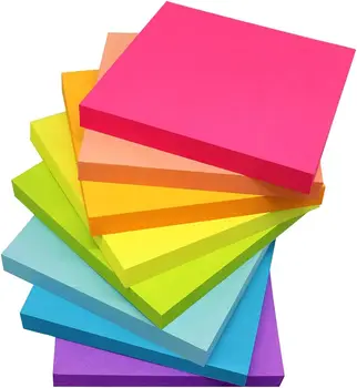 Цветни Бележник за водене на записки Super Sticking Power, 3x3 инча, 100 Листа/бележник, Самозалепващи бележник за офис, училище, 8 бележник в опаковка