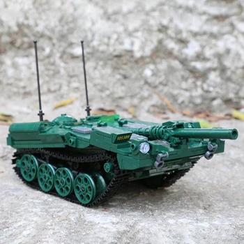 Шведски военен Основния боен танк Strv 103 Строителни блокове Модел безоболочного бронированного кола с течна окачване Тухли Играчки